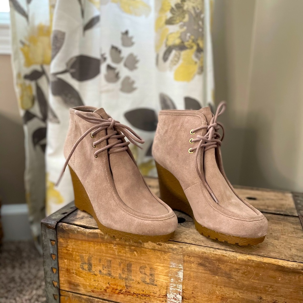 Michael Kors Rory Bootie Suede Wedge Platform